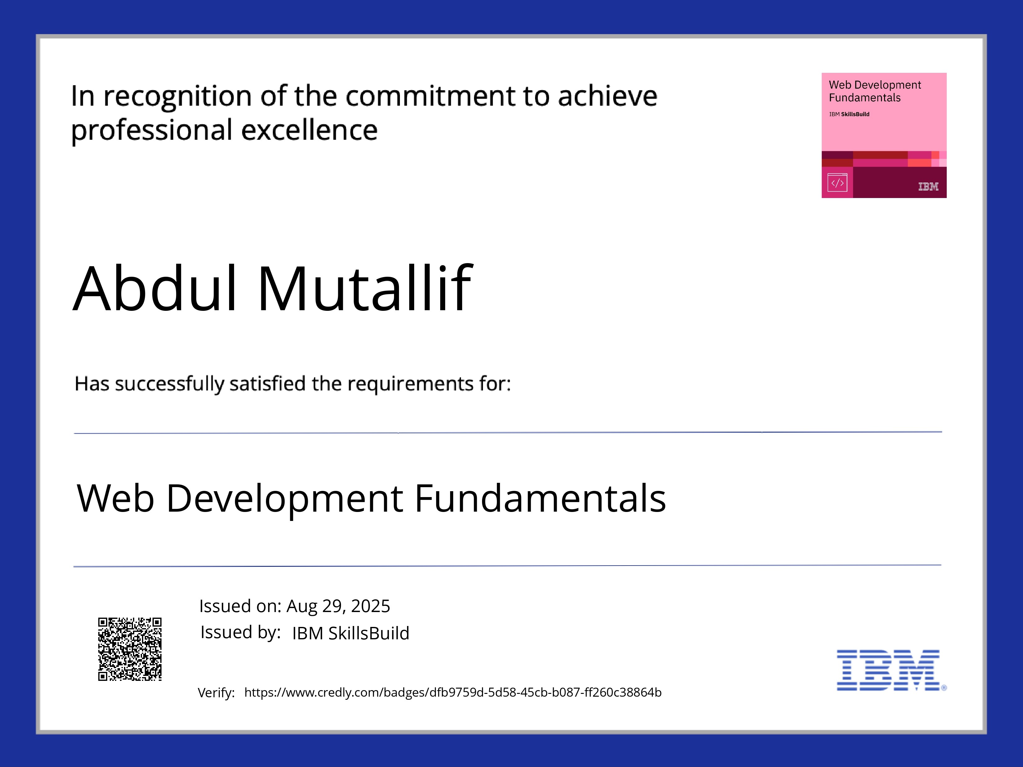 IBM Web Development Certificate